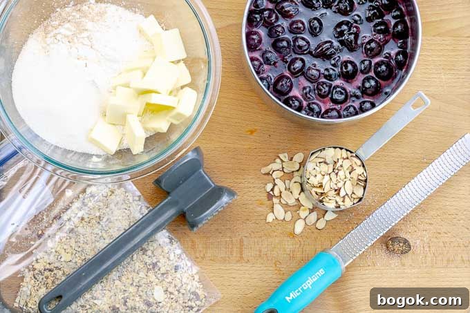 ingredients for cherry almond pie bars