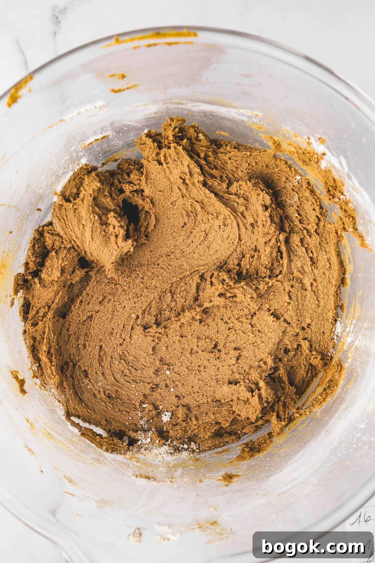 Soft Molasses Gingerbread Cookies Recipe 7 gingerbread cookie dough in a mixing bowl