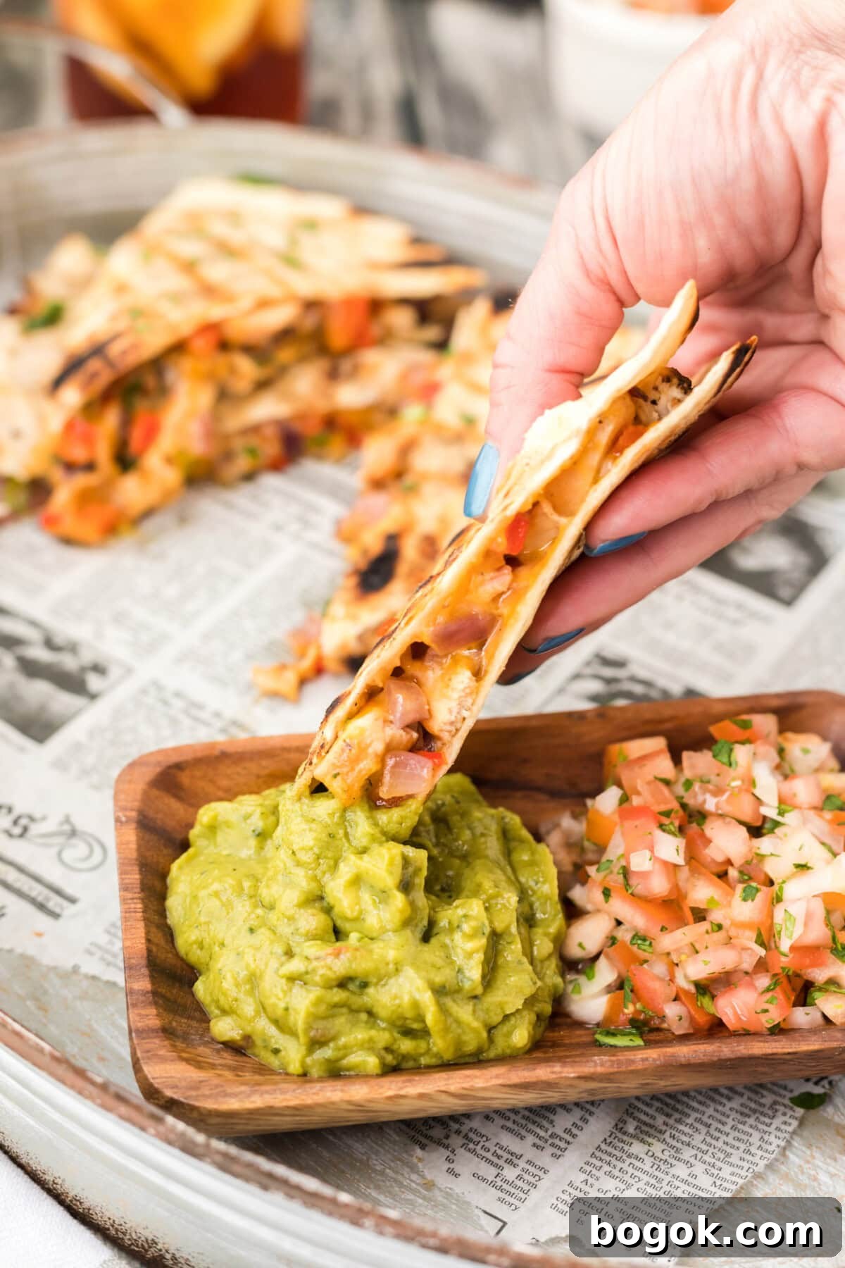 Grilled Chicken Quesadilla Recipe for Crispy, Cheesy Results 12 dipping Grilled Chicken Quesadilla