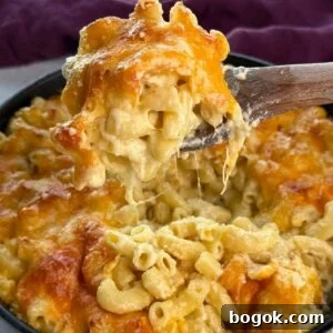 southern style baked macaroni and cheese in a baking dish