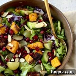 Roasted Butternut Squash Salad with Pomegranate & Grapes 4 roasted butternut squash salad with fruit