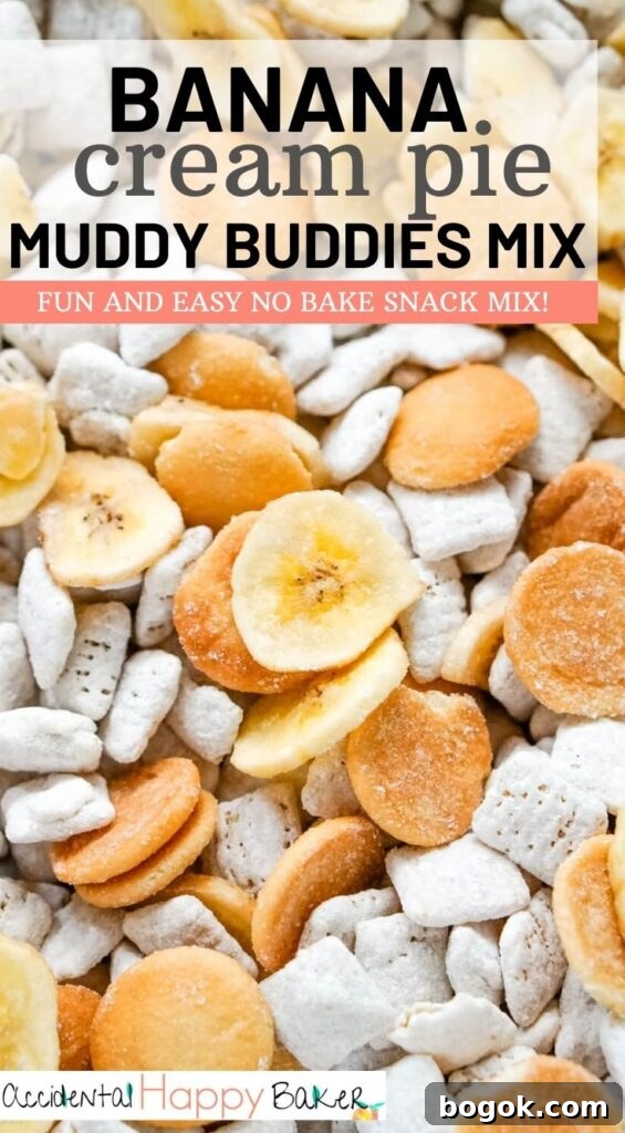 Banana cream pie muddy buddies makes a quick, fun and easy snack with the flavors of traditional banana cream pie.