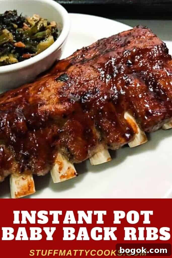 Instant Pot Baby Back, Spare, and St. Louis Style Ribs Recipe 4 Instant Pot Baby Back Ribs Pinterest Pin Image