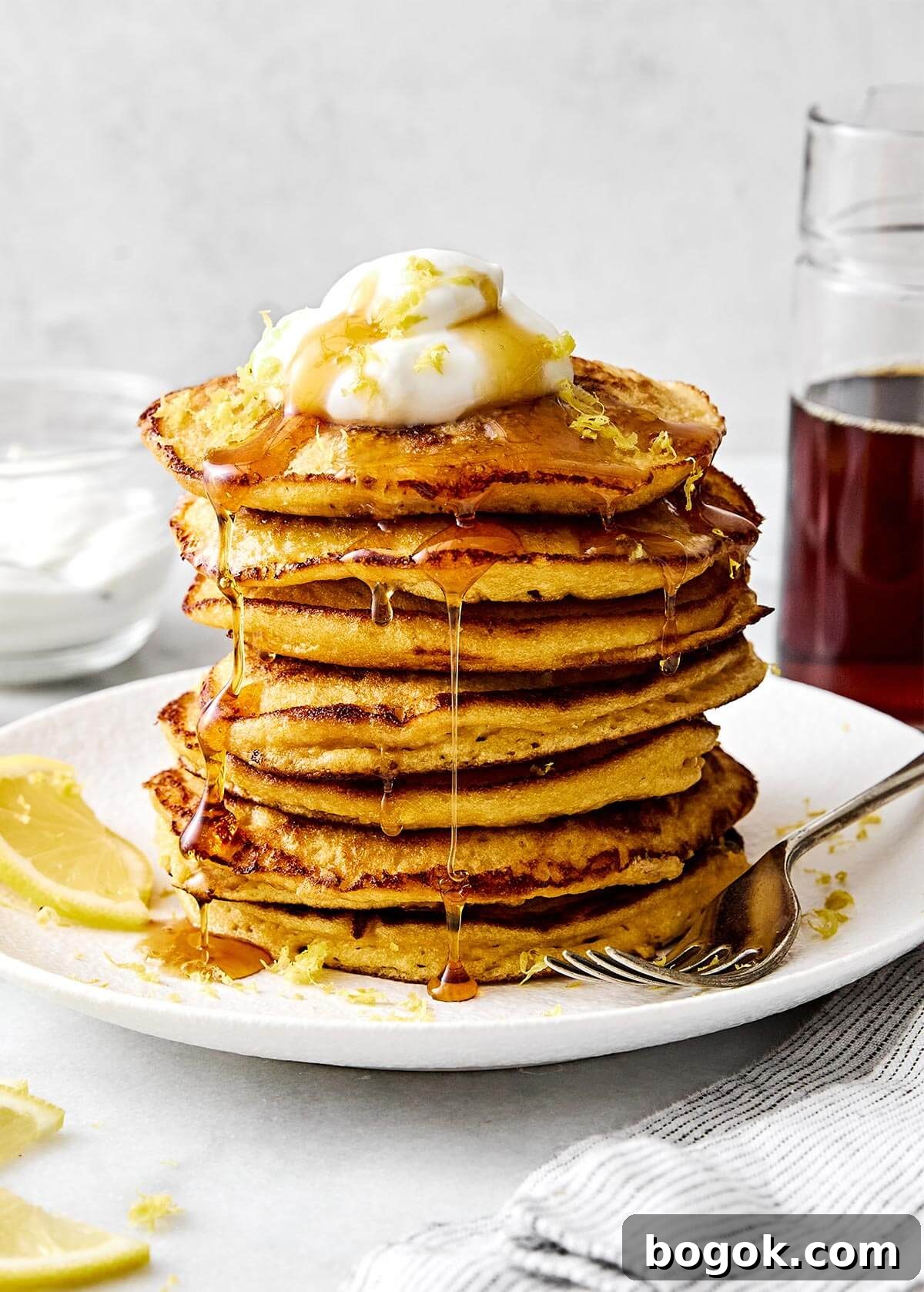 Lemon ricotta protein pancakes.