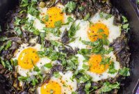 Shakshuka with Collard Greens in Spiced Tomato Sauce