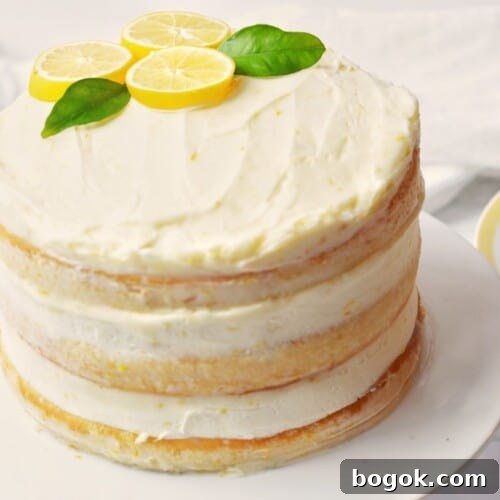 3 layer cake with white cake and lemon filling