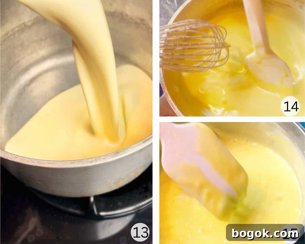 Light and Fluffy Lemon Angel Pie Recipe 7 Process pictures making lemon curd and whipped cream.