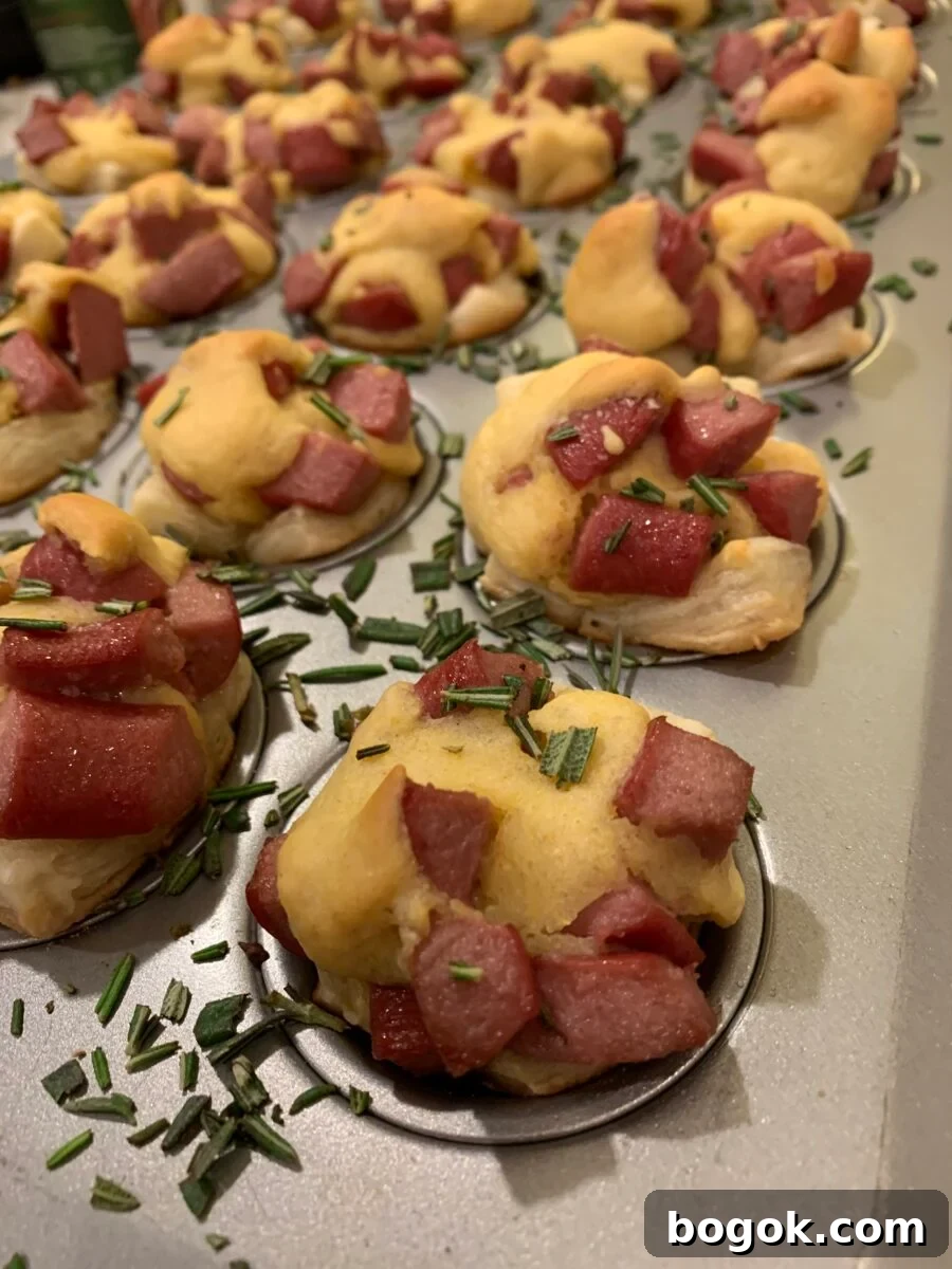 Crispy Corn Dog Nuggets: Bite-Sized Fried Hot Dog Bites 2 Corn dog nuggets in muffin cups
