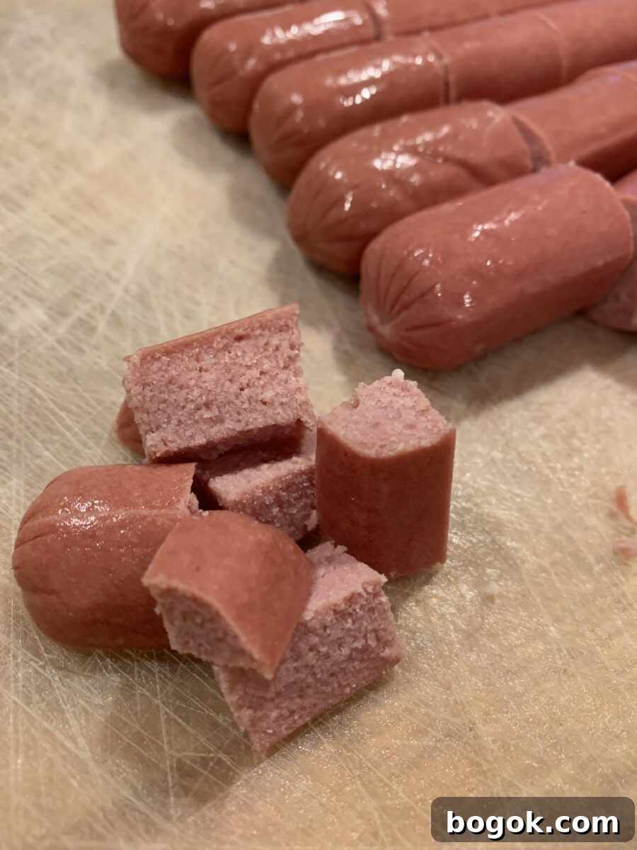 Crispy Corn Dog Nuggets: Bite-Sized Fried Hot Dog Bites 5 Diced hot dogs