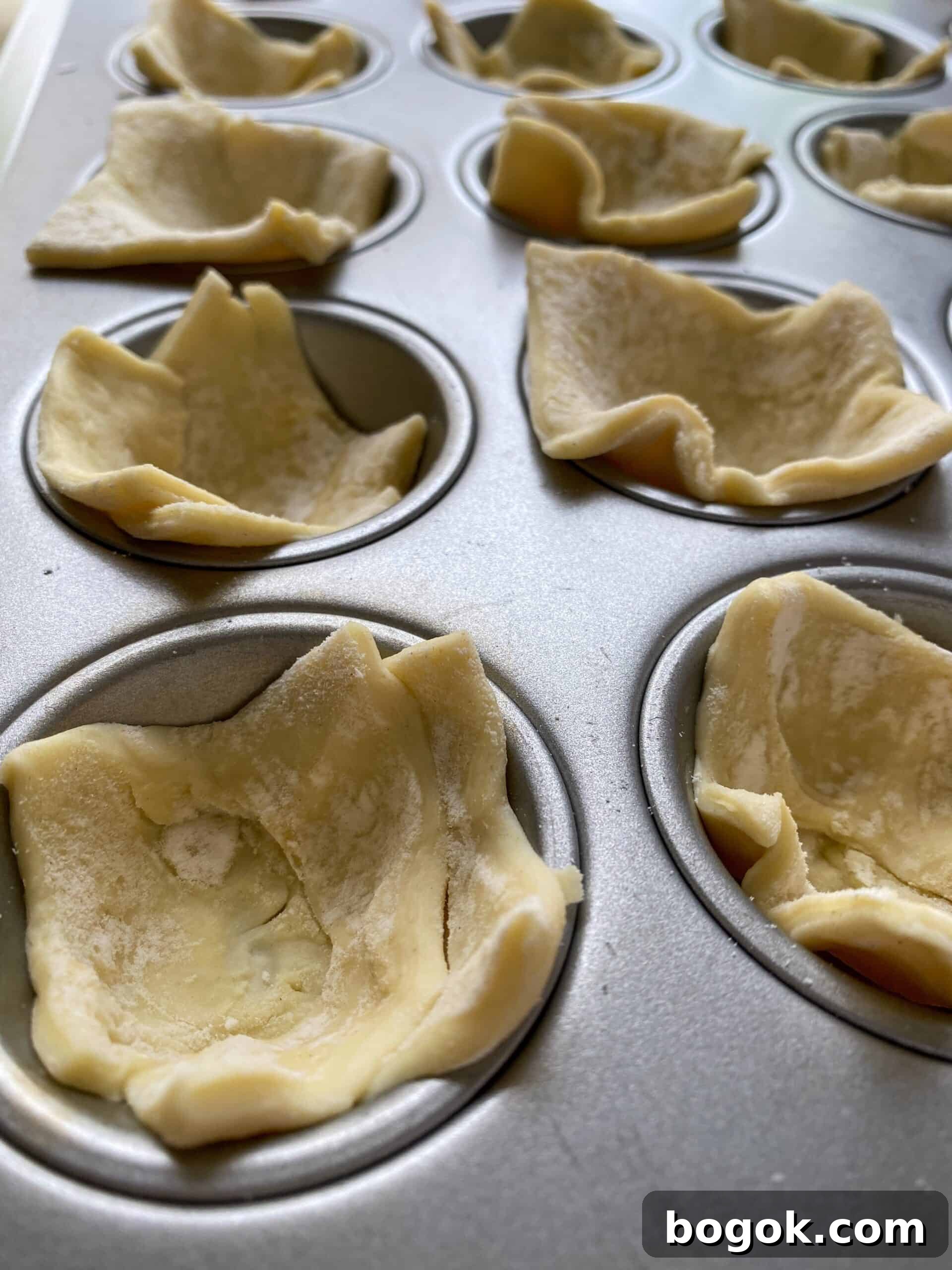 Crispy Corn Dog Nuggets: Bite-Sized Fried Hot Dog Bites 6 Puffed pastry dough, raw, placed into mini-muffin cups.