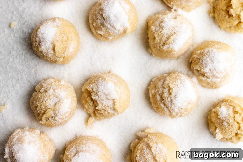 Safe-to-Eat Sugar Cookie Dough Recipe 7 sugar sprinkled on dough balls