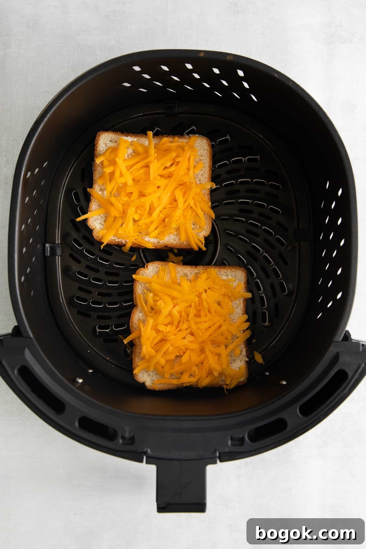 Cheese toast in the air fryer Cheese toast in the air fryer.