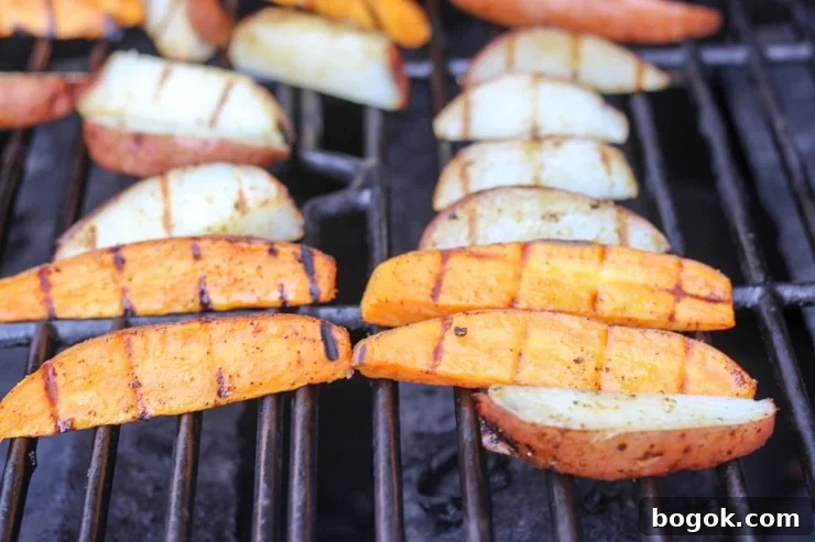 Crispy Grilled Potato Wedges with Garlic Herb Dip 14 cooking potatoes on the grill without foil