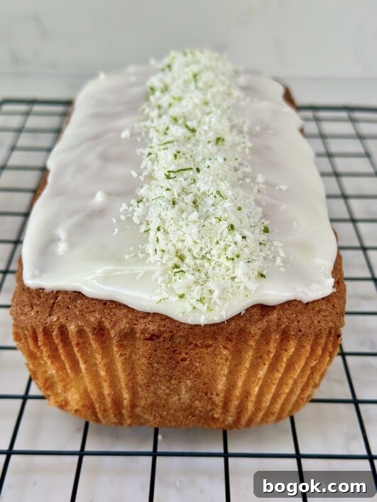 Zesty Lime and Coconut Loaf Cake 8 Finished lime and coconut loaf cake