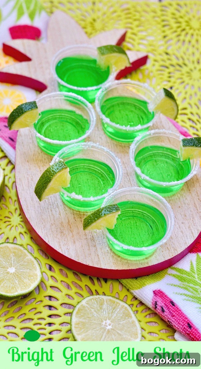 Vibrant Lime Jello Shots Recipe: Party-Ready Green Shots 8 Jello shots on a tray