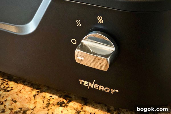 Temperature control on Tenergy Indoor smokeless Grill