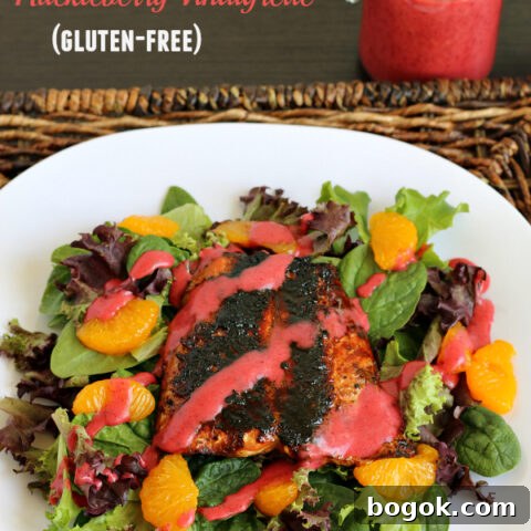 Blackened Salmon Salad with Huckleberry Vinaigrette (Gluten-free) Healthy, easy to make and on the table in 45 minutes! Can use store-bought dressing to make it easier too.
