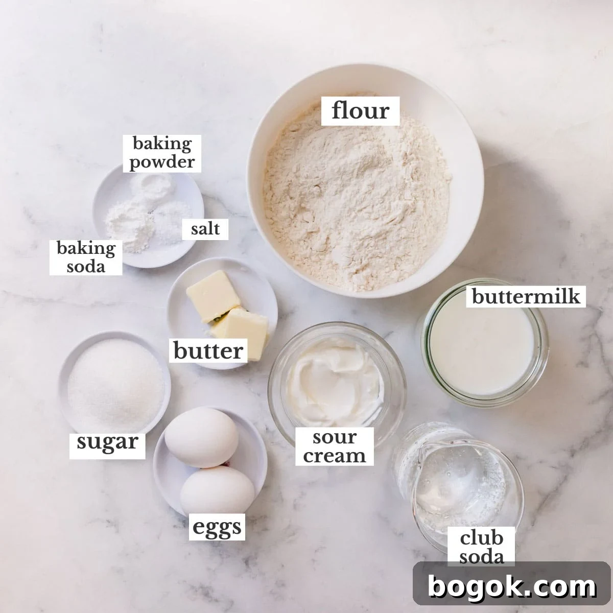 Waffles ingredients.