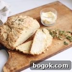 Herbed Irish Cheddar Soda Bread in a basket