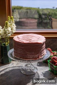 Strawberry Shortcake Cake before crumbs