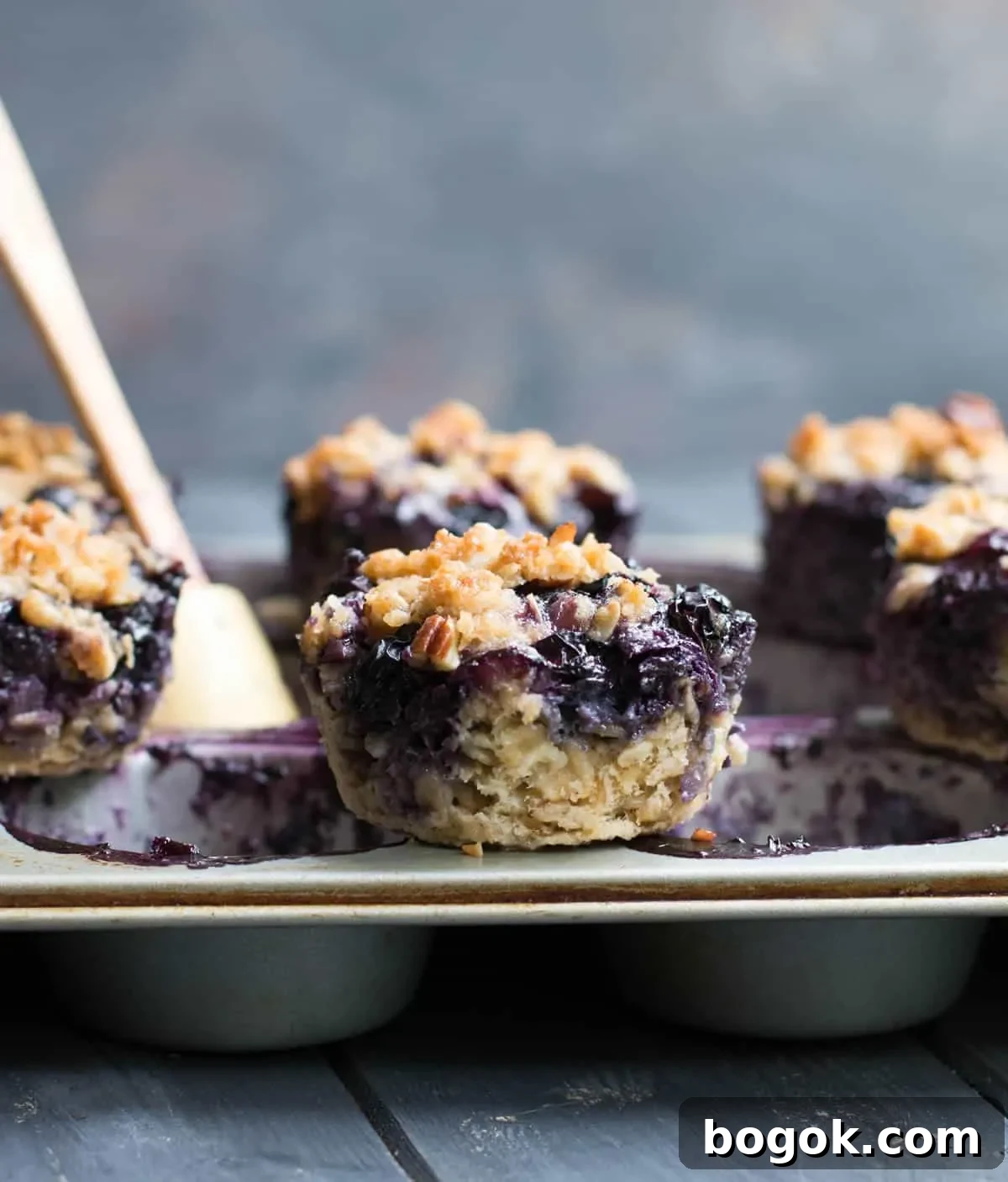 Baked Blueberry Oatmeal Pie: Comforting Breakfast Casserole 7 Blueberry Pie Baked Oatmeal. A pile of fresh blueberries and buttery crumb topping create a delicious fruity pie layer on top of hearty baked oatmeal.