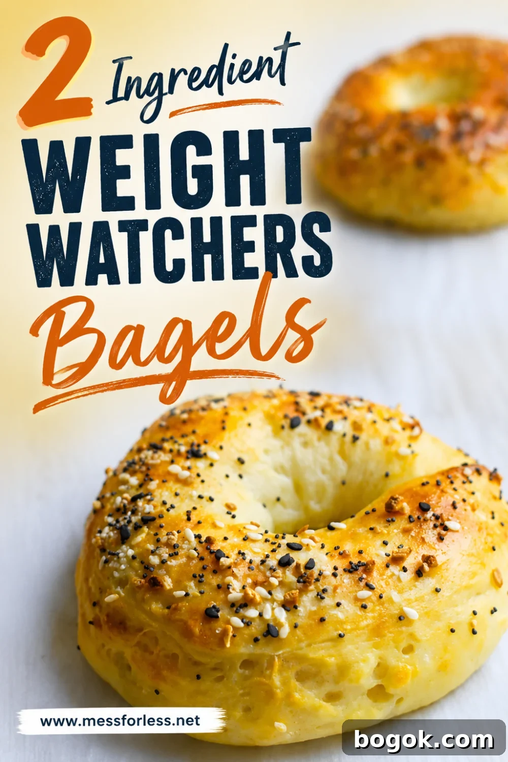Two ingredient bagels on a plate