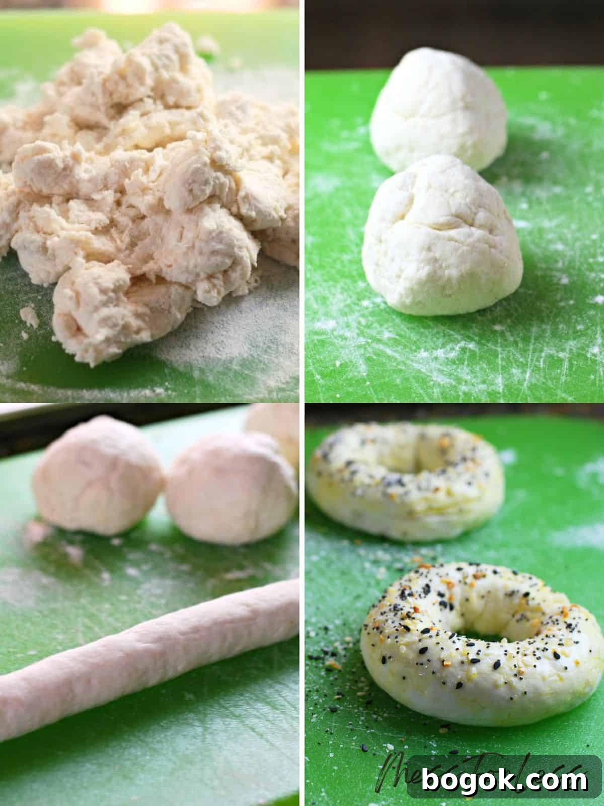 Shaping two-ingredient bagels