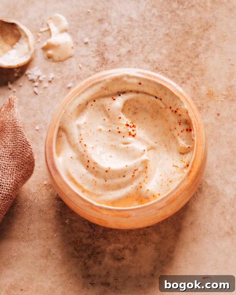 Homemade Creamy Baja Sauce for Fish Tacos 2 A bowl featuring freshly prepared Baja sauce, ready to add a burst of flavor to your fish tacos.