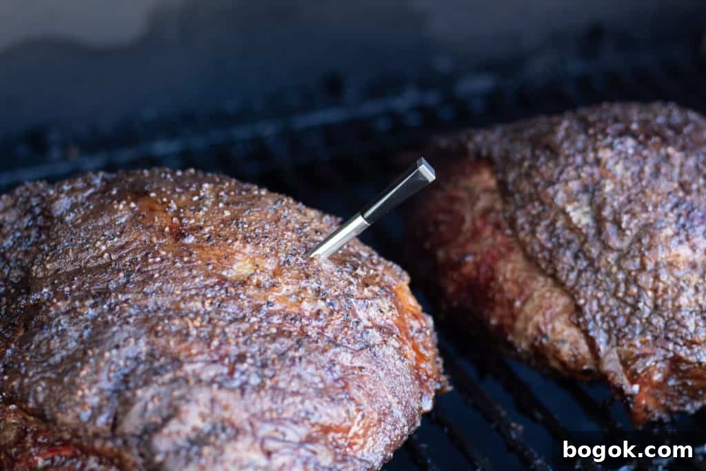 Meater inside smoker