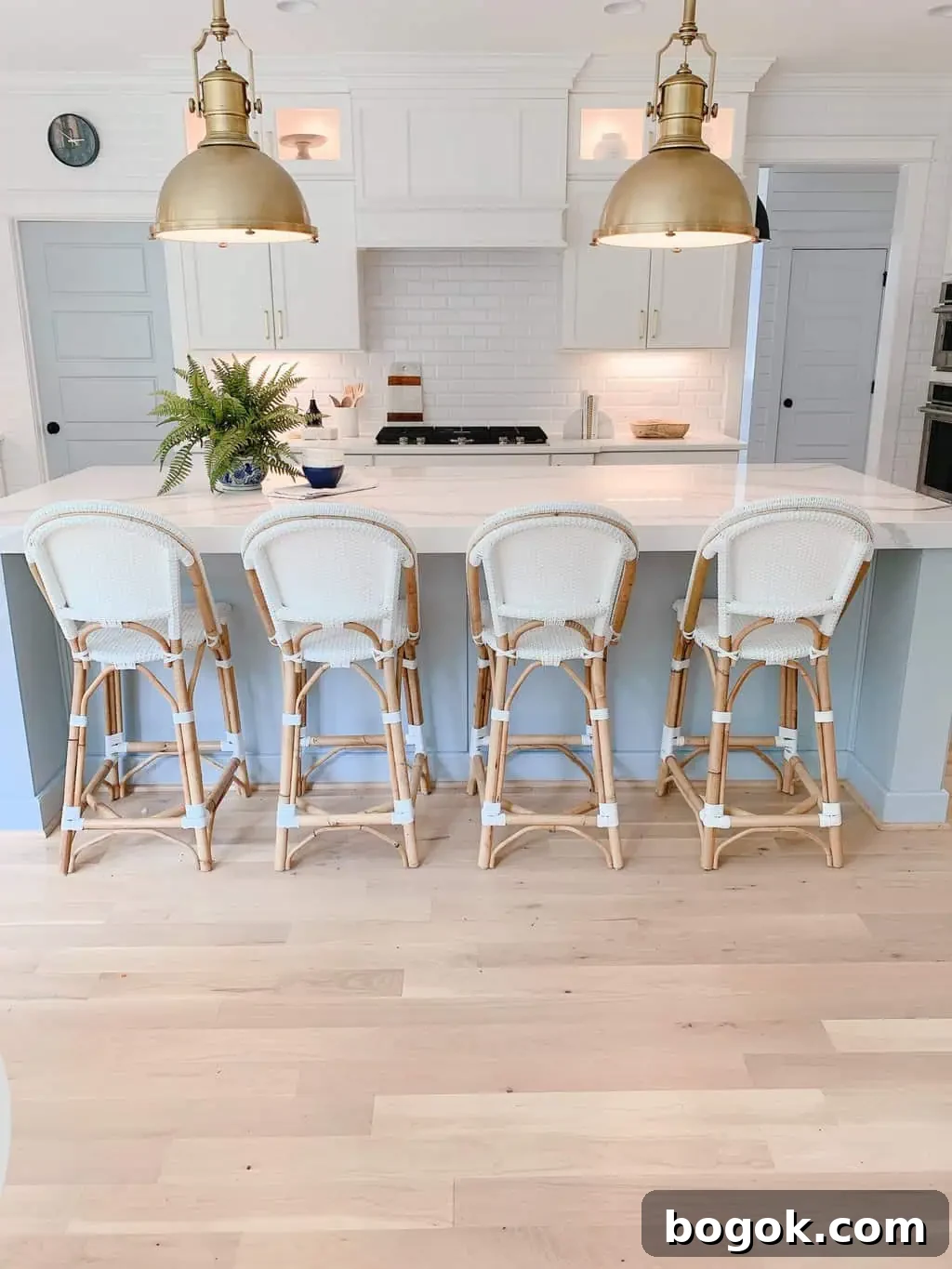 White Kitchen with Blue Island: Design Details 14 blue and white kitchen island