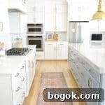 White Kitchen with Blue Island: Design Details 17 kitchen
