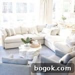 White Kitchen with Blue Island: Design Details 19 pinterest image that reads blue living room reveal