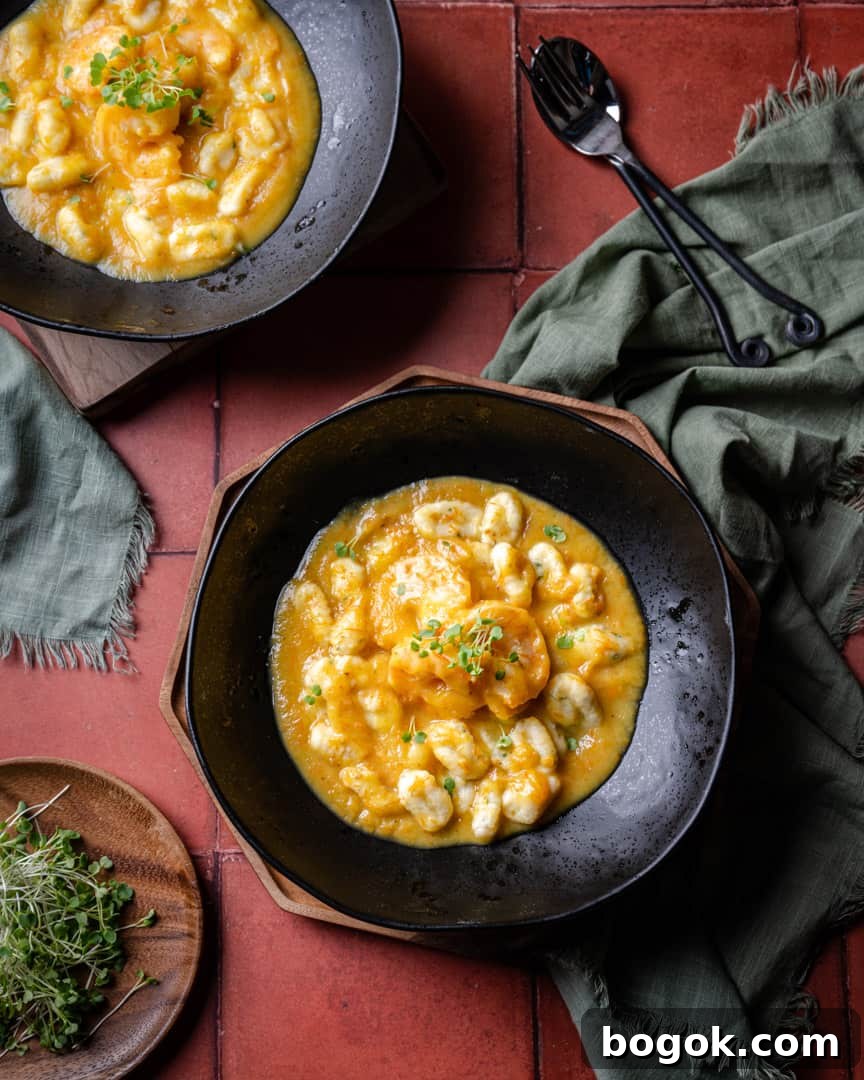 Homemade Potato and Herb Gnocchi Recipe 6 Basil Gnocchi with Yellow Tomato Sauce and Shrimp